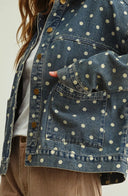 Denim Polka Dot Oversized Jacket