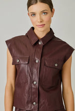 Load image into Gallery viewer, Vest faux leather button closure burgundy shop fond du lac women’s boutique 
