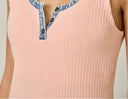 Washed Sleeveless Henley Top