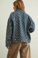 Denim Polka Dot Oversized Jacket