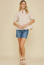 Load image into Gallery viewer, Ruffled sleeve v-neck cotton cherry shop fond du lac women’s boutique 
