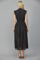 Front Zip Sleeveless Lace Dress