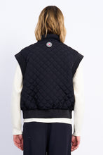 Load image into Gallery viewer, Snap closure sleeveless black quilted jacket shop fond du lac women’s boutique 

