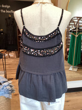 Load image into Gallery viewer, Gauze ruffled tank button down shop fond du lac women’s boutique 
