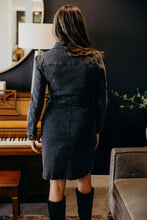 Load image into Gallery viewer, Long sleeve denim dress black buttons pockets shop fond du lac women’s boutique 
