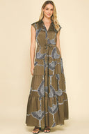 V neck tie waist tiered maxi dress shop fond du lac women’s boutique 