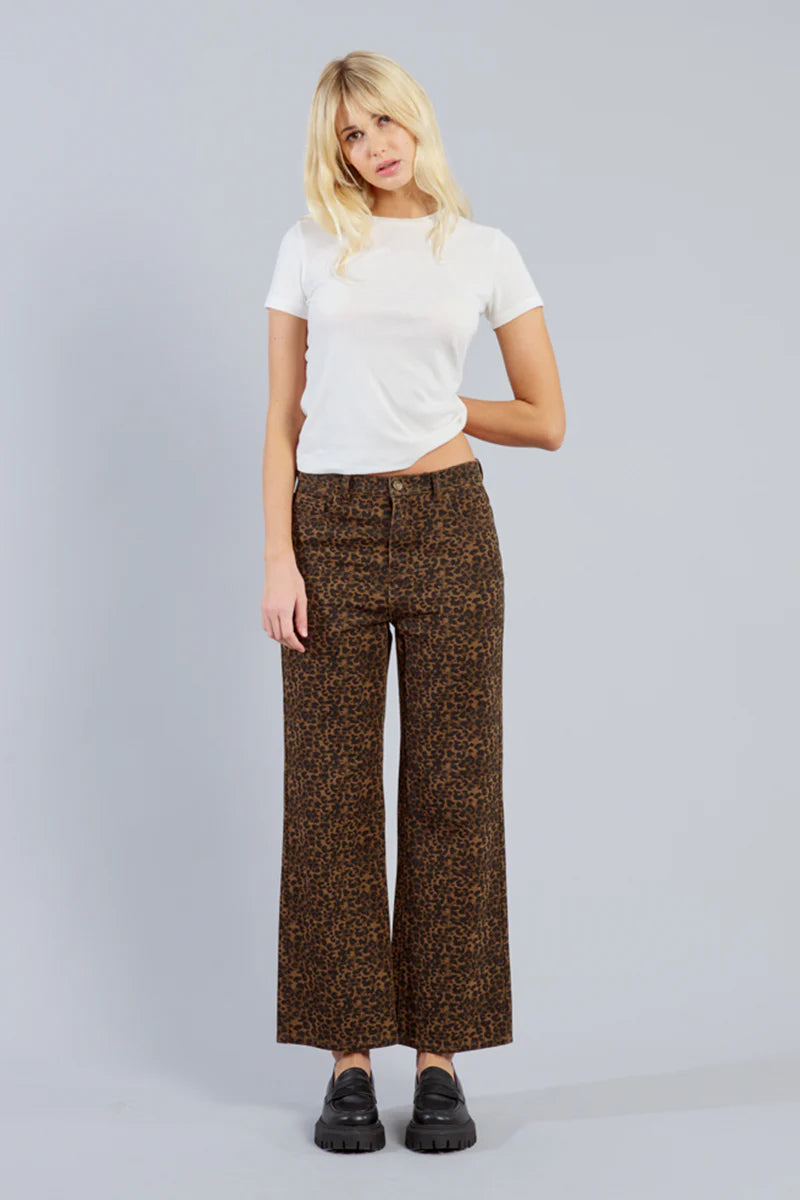 High waist flare fit leopard denim shop fond du lac women’s boutique 