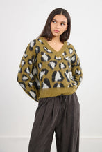 Load image into Gallery viewer, Leopard long sleeves v neck sweater cropped shop fond du lac women’s boutique 
