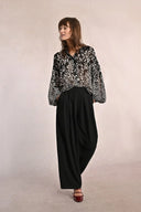 Pleated wide straight leg black pants side pockets shop fond du lac women’s boutique 