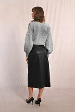 Load image into Gallery viewer, Side zipper long faux leather black skirt high waist shop fond du lac women’s boutique 
