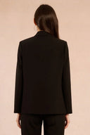 Long sleeve wide tailored collar black blazer shop fond du lac women’s boutique 