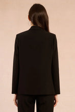 Load image into Gallery viewer, Long sleeve wide tailored collar black blazer shop fond du lac women’s boutique 
