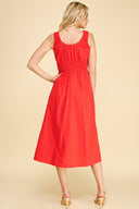 Poplin A-Line Midi Dress