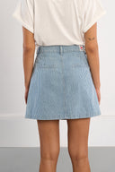Striped Denim Mini Skirt