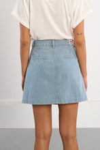 Load image into Gallery viewer, Striped Denim Mini Skirt
