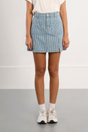 Striped Denim Mini Skirt