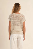Metallic Open Knit Sweater