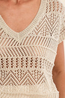 Metallic Open Knit Sweater