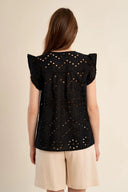 Openwork Embroidery Cotton Top