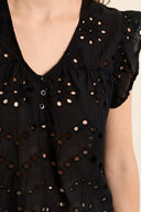 Openwork Embroidery Cotton Top