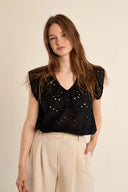 Openwork Embroidery Cotton Top