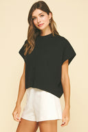 Button-Down Cap Sleeve Sweater