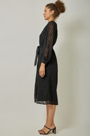 Black Jacquard Chiffon Dress