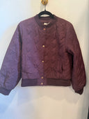 Burgundy Quilted Bomber Jacket