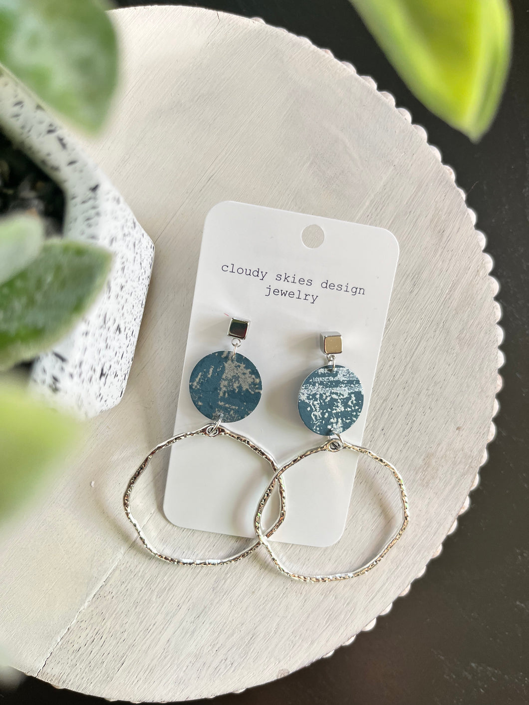LIMITED EDITION:  Slate and Silver Hoop