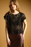 Round neck short sleeve lace overlay shop fond du lac women’s clothing store