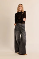 Long sleeve velvet flocking stand up collar transparent shop fond du lac women’s clothing store 
