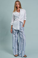 Linen white top shirt blouse long sleeve button down shop fond du lac women’s clothing store 