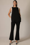 High neckline contrast borders pockets tunic sleeveless shop fond du lac women’s clothing store