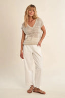 Silver sweater knitted short sleeve v-neck shop fond du lac women’s clothing store 