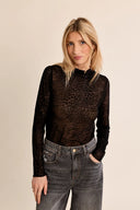 Velvet flocked Stand up collar long sleeve straight fit shop fond du lac women’s clothing store 
