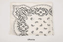 Satin scarf bandana black off white