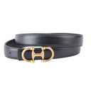 Slim silhouette Napa leather black brushed gold horsebit hardware shop fond du lac women’s clothing store