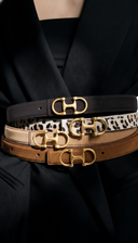 Napa leather black brushed gold hardware slim silhouette shop fond du lac women’s clothing store