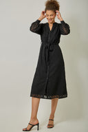 Midi long sleeve button down tie waist shop fond du lac women’s clothing store