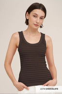 Fitted striped stretchy tank top layering scoop neck crew shop fond du lac women’s clothing store 