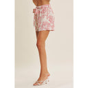 High waist red print shorts tie waist elastic pockets lined shop fond du lac women’s clothing store 