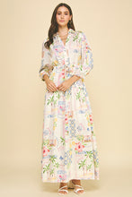 Load image into Gallery viewer, V neck tie waist balloon sleeves maxi dress print shop fond du lac women’s boutique 
