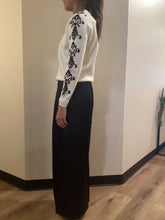 Load image into Gallery viewer, Pockets palazzo black satin pants shop fond du lac women’s boutique 
