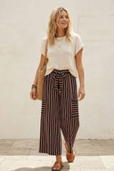 Elastic waist palazzo wide leg striped black white red relaxed flowy shop fond du lac women’s clothing store