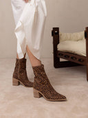 Side zipper pointed toe leopard ankle boot shop fond du lac women’s clothing store