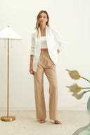 Shawl ruched sleeves blazer white shop fond du lac women’s clothing store