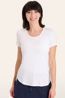 White short sleeve crew neck T-shirt shop fond du lac women’s boutique 
