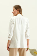 Ruched Sleeve Longline Blazer