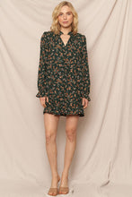 Load image into Gallery viewer, Floral Print Mini Dress with Standing Collar
