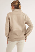 Load image into Gallery viewer, Half zip oversized funnel neck long sleeve sweatshirt shop fond du lac women’s boutique 

